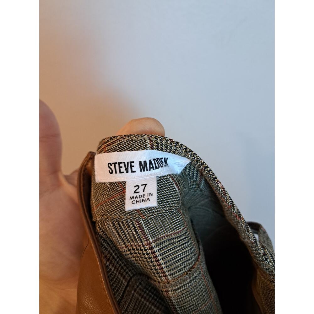 STEVE MADDEN Women's Mackenzie Mixed-Media Pants Vegan Leather W27 - Picture 5 of 6